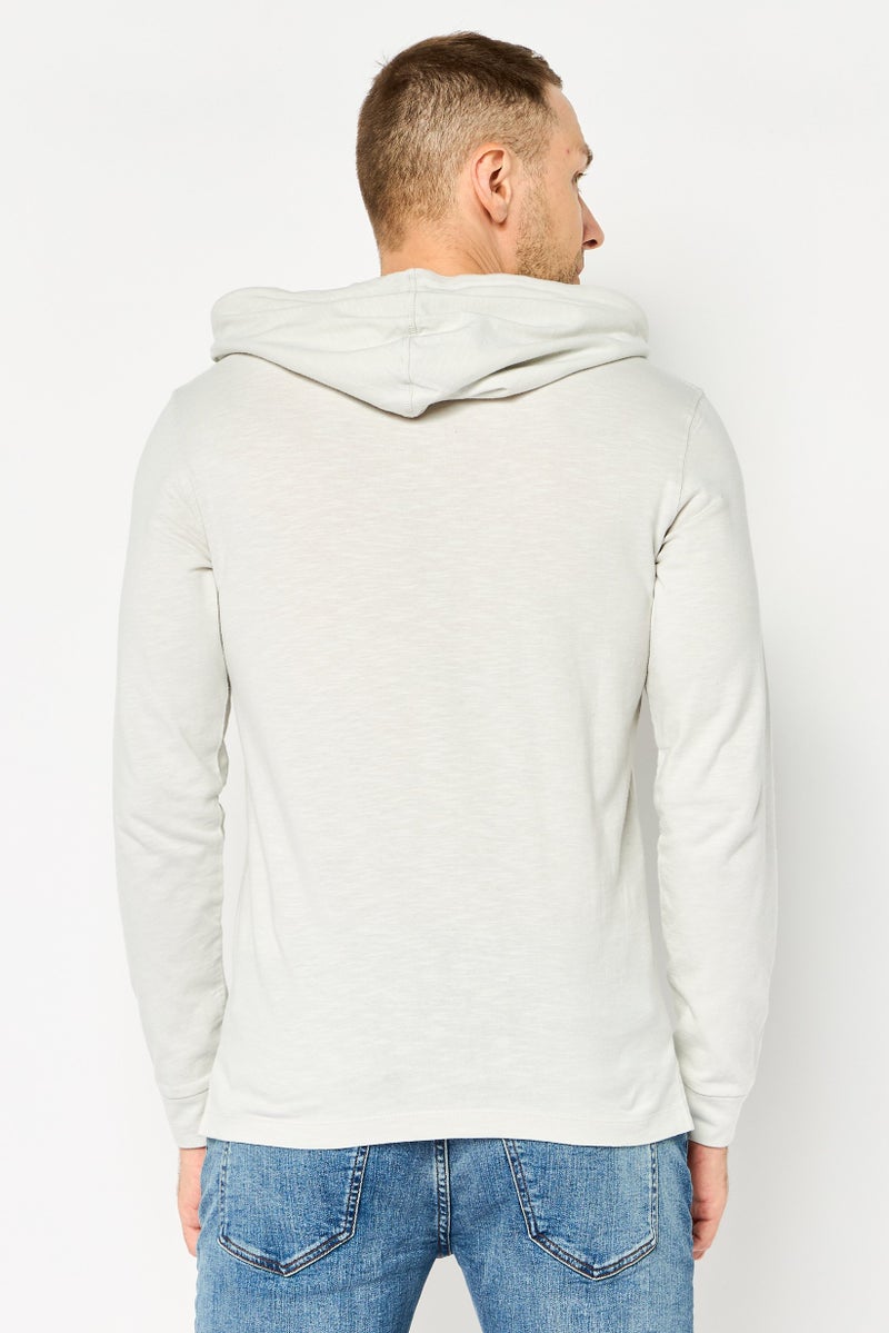 Celio Men Long Sleeve Plain Hoodie, Grey - Image 2